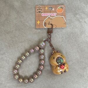 Capibara Keychain with Beaded Bracelet